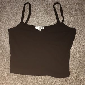 Black crop tank top